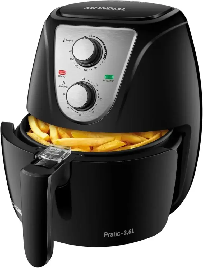 Fritadeira Sem Óleo Air Fryer Pratic 3,6L, Mondial, Preto/Inox, 1500W, 110V – AF-36-BI